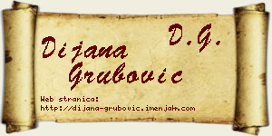 Dijana Grubović vizit kartica